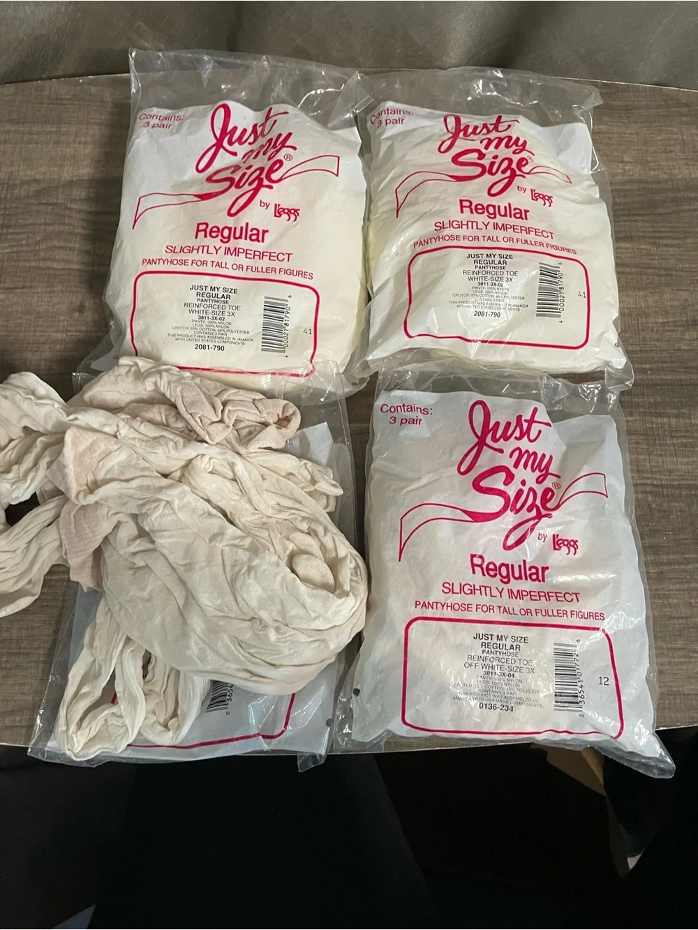 Vintage Just My Size L'eggs Hosiery Lot Size 3X Regular Multi-Pack Mixed Colors